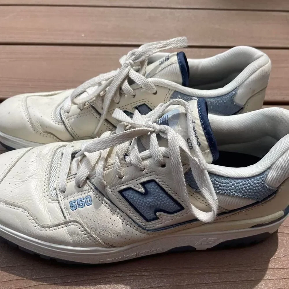 New-balance Men's Cream and Blue Trainers